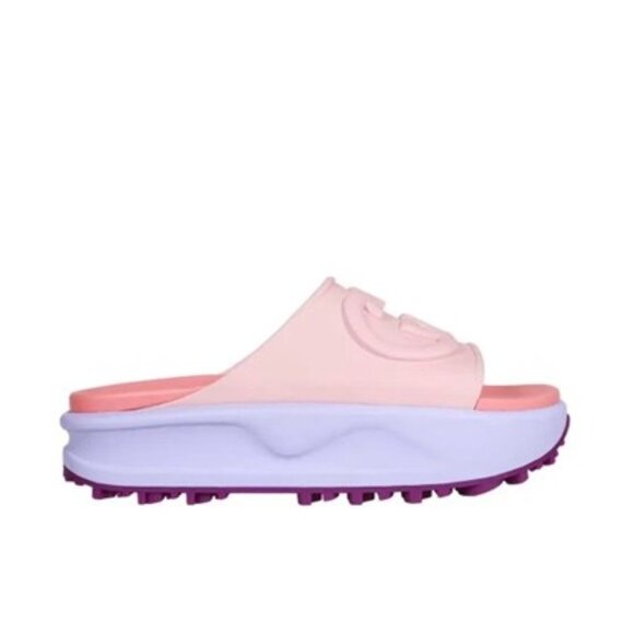 Gucci GG Interlocking Platform Slide Sandals Women's Purple Pink - Picture 1 of 8